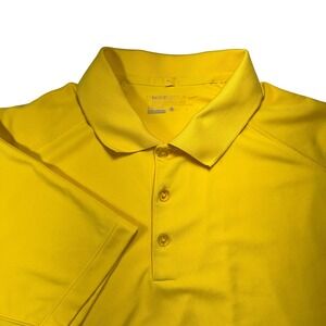 Nike Golf Tour Performance Polo Shirt Mens Large Yellow Dri-FIT Short Sleeve